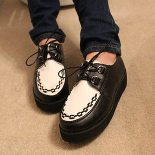  牛牛  欧美范 爆款厚底 松糕鞋英伦复古厚底鞋休闲鞋女鞋子