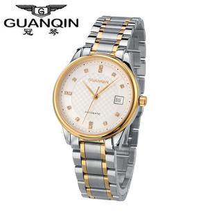  冠琴正品 商务超薄防水自动机械表 男士手表 水钻表 时装表 包邮