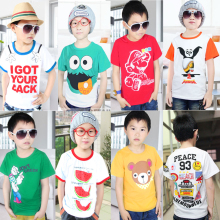 Children wear short-sleeved T-shirt boys summer 2013 Korean version of the new children clothes clothing knitted cotton cartoon boy tide