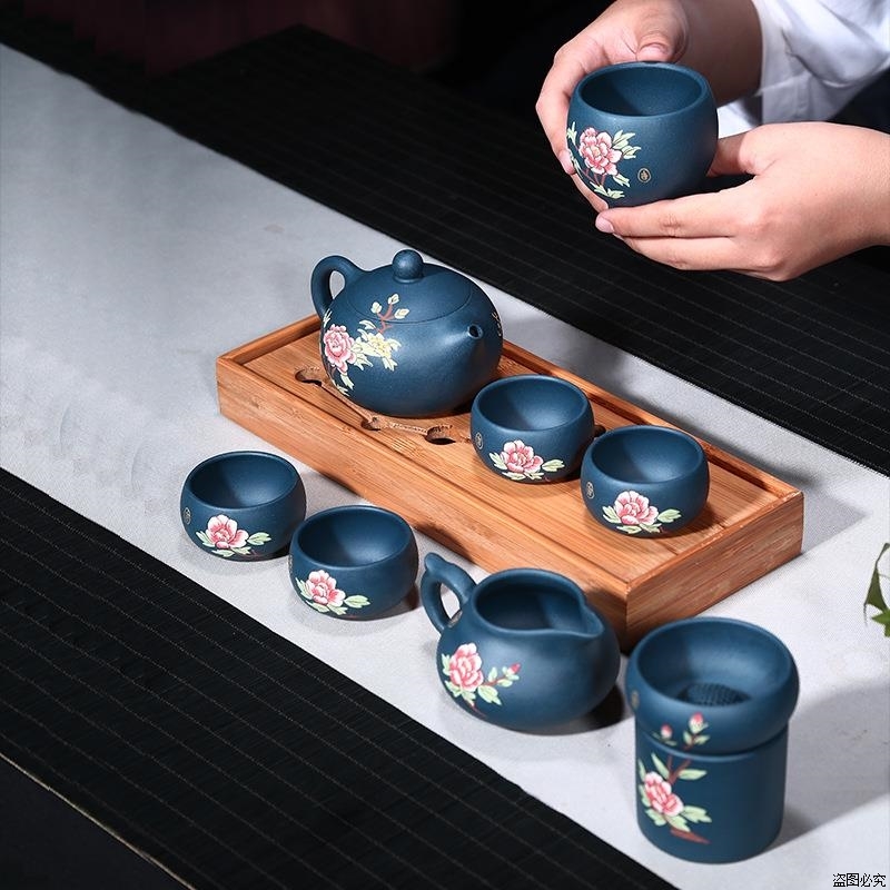 宜興紫砂茶具原礦墨綠泥全手工茶壺套組花開富貴西施壺禮品定制在類目 餐飲具, 茶具, 整套茶具中 - 來自Buy2taobao.com提供專業的淘寶代購服務