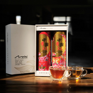  Mr.hu 胡公子 两罐装 礼盒 中国红礼盒 金丝滇红 特级滇红 红茶