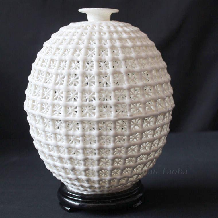 特价德化陶瓷 纯手工编织陶瓷橄榄瓶创意礼品家居饰品商务礼品