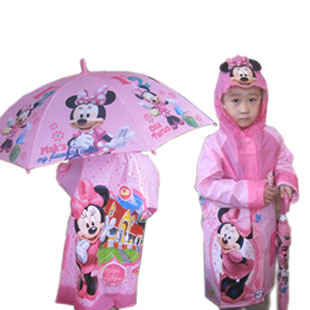  韩版儿童雨披米妮女童雨衣幼儿小童雨披长款宝宝雨具可配雨伞雨鞋