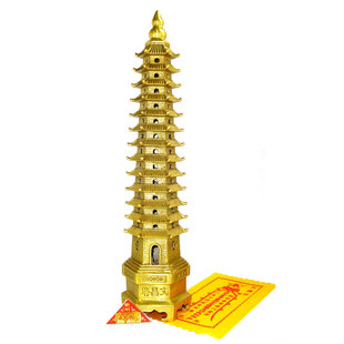  风水阁 开光纯铜13层十三层文昌塔摆件 旺文益智 助考 旺学业