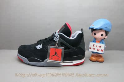 上下架计划:促销 Air Jordan 4 AJ4黑红 乔丹4代情侣男款篮球鞋 308497 089