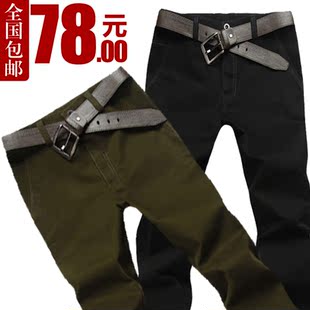  韩版春款时尚新款潮男士修身裤子男装直筒休闲裤英伦长裤男裤