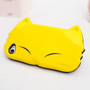  潮 iphone4S手机壳 苹果4保护套 大脸猫喵星人 iphone5情侣手机壳