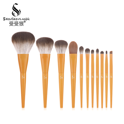 受受狼芸姜系列11化妆套刷散粉刷粉底刷眼影刷新手工具包邮送刷筒