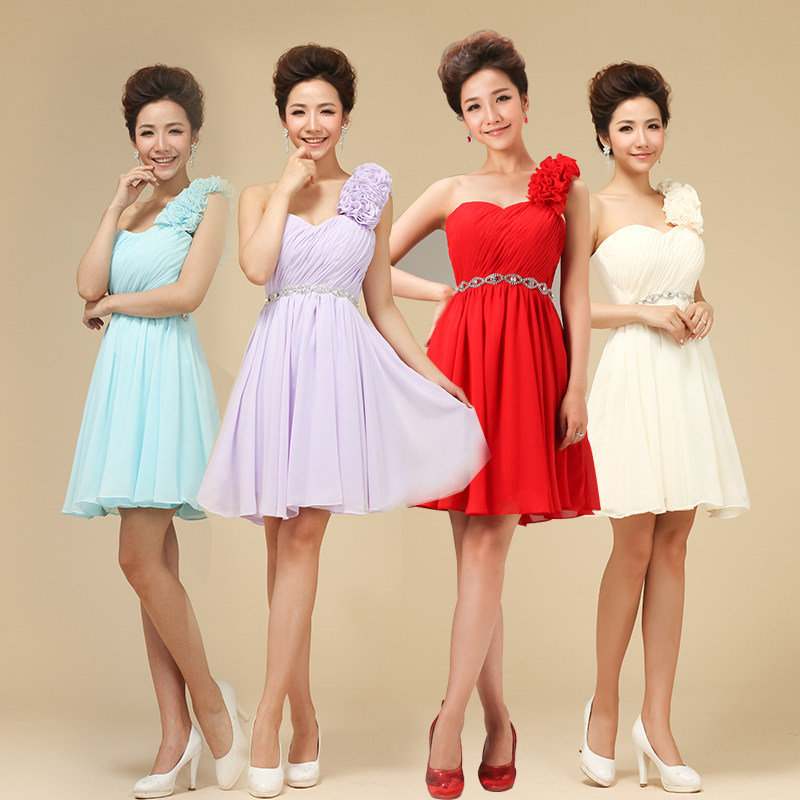 朵小礼服 抹胸晚礼服裙短款 婚礼敬酒服<em>新娘</em>结