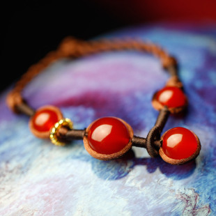  凤凰涅磐 复古甜美红玛瑙手链 女 时尚樱桃 原创手工 中国风饰品