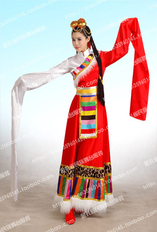 新款 藏族舞蹈演出<em>服装</em> 少数民族舞蹈演出<em>服装</em>