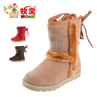  【天猫年货】牧童童鞋 雪地靴子 时尚女童鞋子童靴  儿童鞋 棉靴