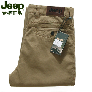  正品 新款男裤 JEEP S休闲裤 男士纯棉直筒中腰直筒裤子 吉普长裤