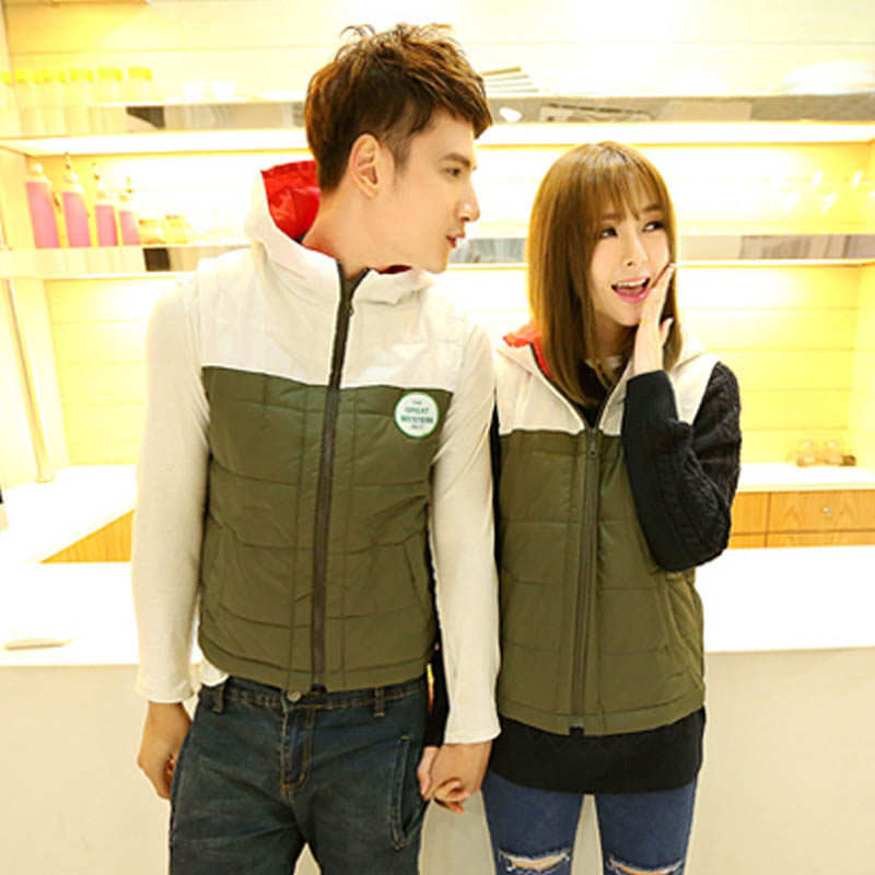 冬季新款韩版情侣装冬装 韩国<em>大码女装马甲</em> 宽