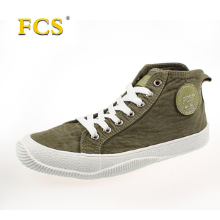  新款欧美风男鞋厚底平跟板鞋高帮帆布鞋韩版潮流松糕短靴FCS F035