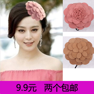  9.9两件包邮 韩国进口大花朵帽子发箍 玫瑰宽边头箍头饰发饰发卡