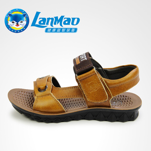  蓝猫儿童凉鞋 男童夏季新款 中童皮革拼接沙滩鞋 1292