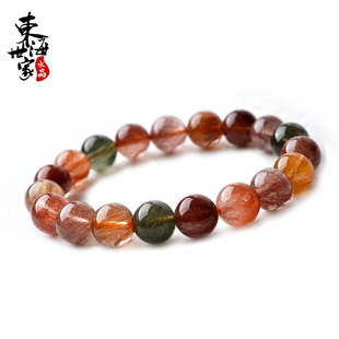  东海世家 精品天然彩发晶手链正品 福禄寿水晶手串 饰品女送礼物