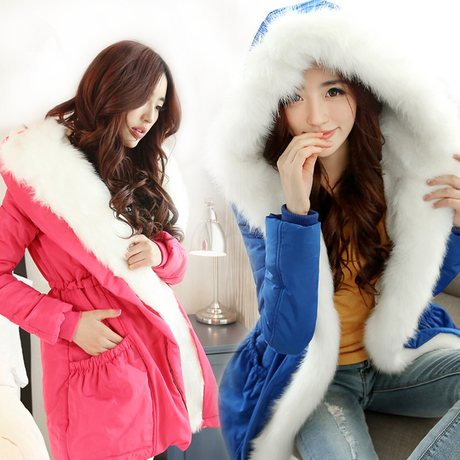 <em>淘宝网2013</em>新款<em>冬装</em>羽绒服中长款韩版大毛领