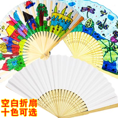 幼兒園手工diy制作材料兒童美術繪畫紙扇子扇面木柄塗色空白折扇在類目 居家日用, 扇/迷你風扇/配件/冰墊/冰貼, 扇子中 - 來自Buy2taobao.com提供專業的淘寶代購服務