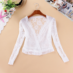 2013春夏装蕾丝衫雪纺衫<em>长袖</em>短款<em>小披肩外套</em>