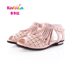  品牌新款中小儿童女凉鞋镶钻镂空流苏坡跟时尚甜美公主鞋特价