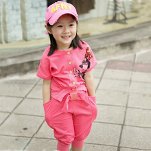 [Special] vip girls summer 2013 Korean version children's clothing children clothes girl summer short sleeve sports suit
