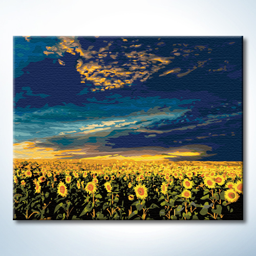 the living room scenery flowers vast digital painting sunflower