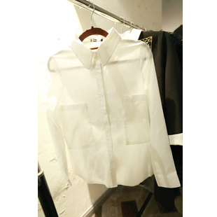  现货！紫川家族【13C】韩国新款 干净百搭 棉质白衬衫 T25 正版