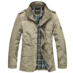  凡兔 男士夹克春装新款男士夹克衫简约立领薄外套修身男装jacket