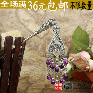  新年情人节礼物 复古中国风 苗银手工古典发簪 D0028多色可选