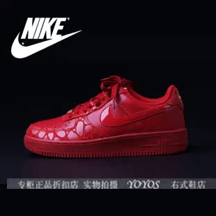  正品NIKE耐克air force1空军一号男鞋女鞋红色情侣板鞋315115-600