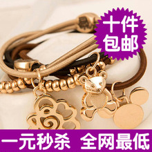 4016 Korean jewelry wholesale new bracelet pendant beaded headband hair band hair rope hair accessories jewelry headdress Female