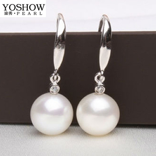  瑜秀 完美款顶级裸珠 925纯银耳环 天然淡水珍珠 正圆 正品