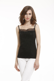  热销 代购阿玛施正品春装女哥弟黑色打底小吊带背心 流行品牌