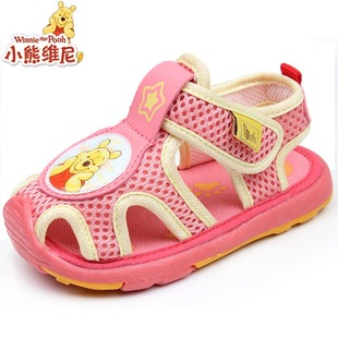  正品小熊维尼儿童鞋凉鞋 包头婴儿鞋宝宝鞋子 软底学步鞋夏季