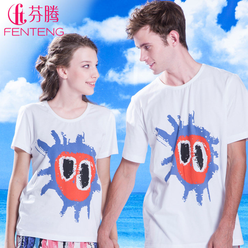 Finnish-free cartoon Pajamas summer 2013 new romantic couples home mid layers of knit cotton DY132115