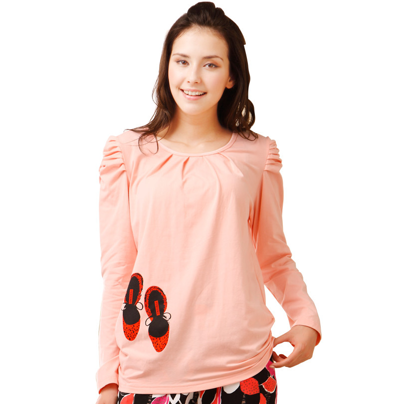 New Finnish-free Pajamas ladies simple casual mid layers long sleeves home wear in autumn colours