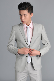  春季男装 男士修身西装套装 新郎结婚礼服 男式时尚休闲西服正装