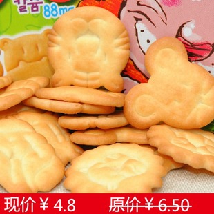  韩国进口零食品 可拉奥CROWN儿童小动物饼干原味 60g 小孩子至爱
