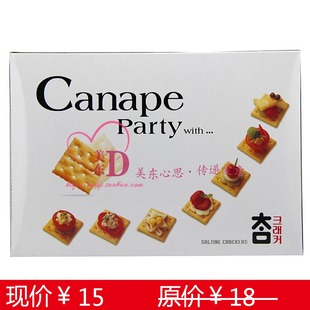  美东进口食品 韩国CROWN可拉奥 太口原味低卡苏打饼干 咸饼干280g