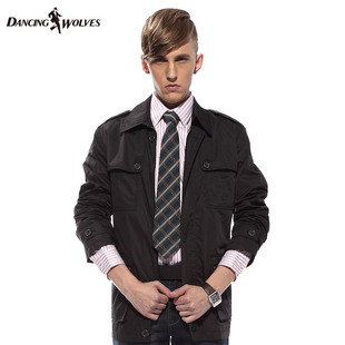  与狼共舞男装 正品 休闲茄克衫 中长款夹克 时尚春装外套 1624