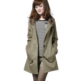  春装 大码休闲外套女春秋长款风衣女外套韩版 女式风衣 8065