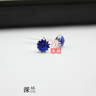  流行饰品 水晶水钻耳钉  耳钉 钻石款 7色一对