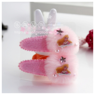  正版迪士尼disney正品粉嫩公主儿童冬款发夹边夹BB夹宝宝发饰头饰