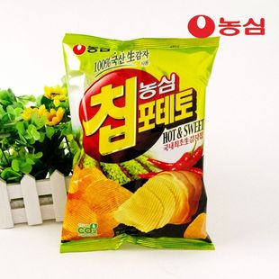  限区包邮 韩国进口食品膨化 农心香辣薯片 休闲零食 香酥 60g