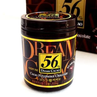  限区包邮韩国进口零食 休闲食品 乐天56%低卡低热量纯黑巧克力96g