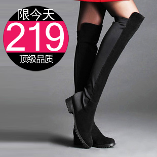  呛口小辣椒Stuart Weitzman5050款磨砂牛皮高筒靴过膝靴平底长靴