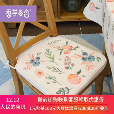 双面田园风加厚垫子柔软海绵椅垫办公室坐垫学生餐厅椅子垫餐椅垫