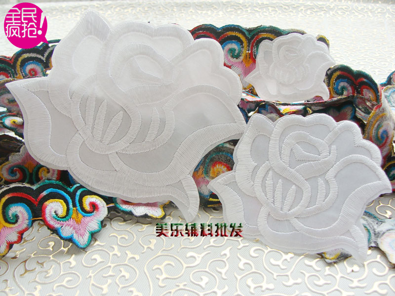 rose Flower Hot paste Clothes patch stickers Embroidered patch Embroidery fabric sticker hotel APPLIQUE 3 horns 3in the Home Fabric , Sew DIY Material,Tools and finished products , Sew DIY Fitting/Accessories/Accessories , Fabric sticker category - from Buy2taobao.com to provide professional Taobao agent buy service